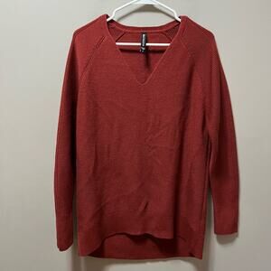 Athleta Women's V-Neck Sweater - Rust Red